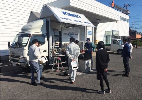 消毒・検温などに十分留意しての溶接体験会